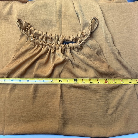 Rachel Zoe Golden Mustard Braided Halter Top Maxi Dress Size Small - Picture 7 of 8
